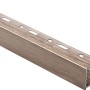 Quadratisches Abschlussprofil aus Aluminium, eloxiert in Kupfer gebürstet, 10 mm x 2,5 m.