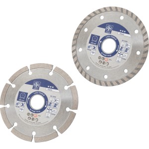 Zwei LUX Diamant-Trennscheiben Stein, Ø 125 mm, für Winkelschleifer zum Schneiden von Stein, Beton und Asphalt.