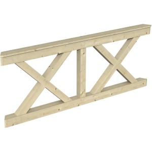Skan Holz Brüstung Andreaskreuz, 210x84cm, Fichte Natur für Lauben & Pavillons.