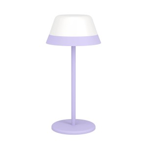 EGLO LED Tischlampe Meggiano, lila-weiß, kabellos, mit Touch-Funktion und RGBW, IP54.