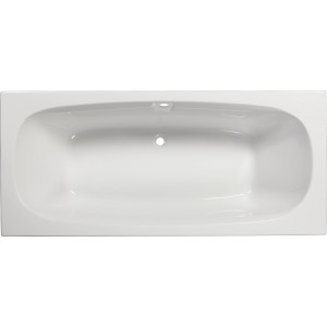 Weiße Sanoacryl Körperform-Badewanne Marbela, 170 cm, Rechteck-Design.