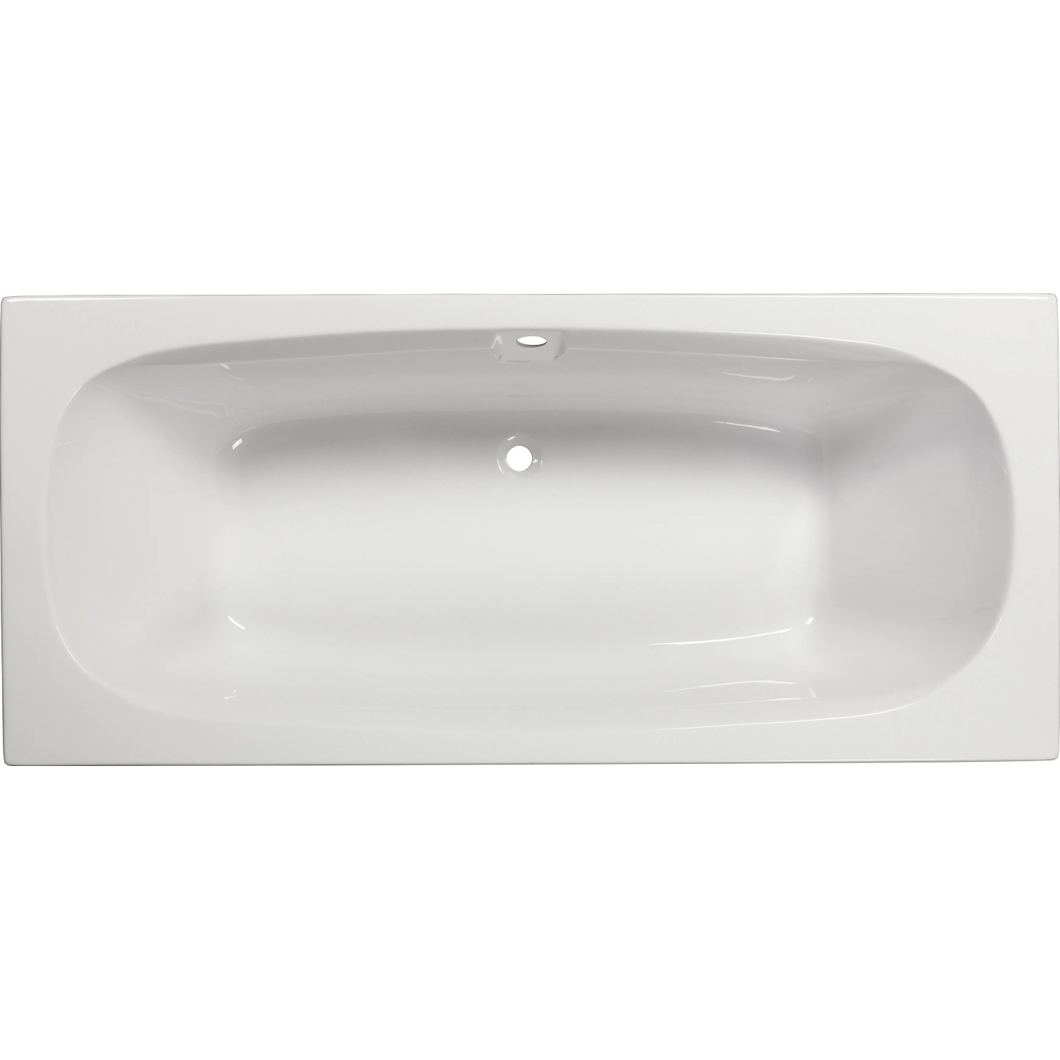 Weiße Sanoacryl Körperform-Badewanne Marbela, 170 cm, Rechteck-Design.