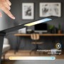 Schwarze Brilo LED Schreibtischleuchte Cuma mit Touch-Dimmer und induktiver Ladefunktion.