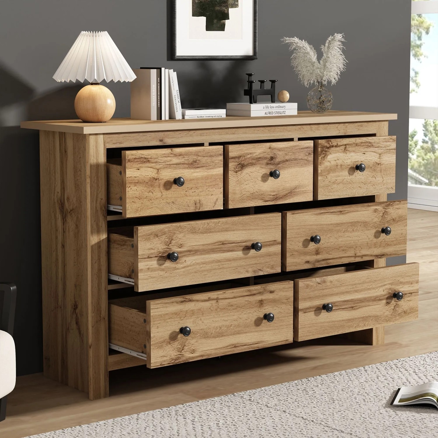 okwish Sideboard mit Stauraum Schubladen Küche 152x40x89cm Natur kaufen bei OBI
