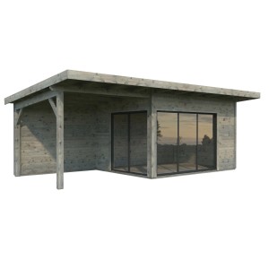 Palmako Gartenhaus Andrea Slide Plus Grau Tauchgrundiert 693 cm x 300 cm FSC®