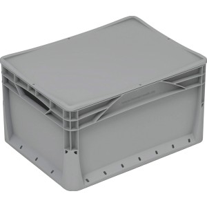 Graue Eurobox-System Box (40x30x22 cm) mit Vollwand. Aufbewahrungsbox für modulare Systeme.