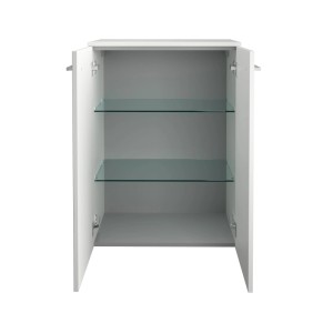 Fackelmann Badmöbel Doppel-Midischrank B.Round 60 cm Weiß