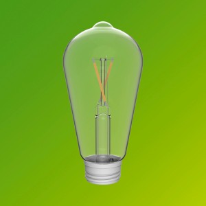 Philips Solarlampe ST64 Ersatz, UltraEffizient. Klares Glas, Edison-Form, E27 Sockel.