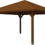 Holz-Pavillon Cannes 3, nussbaum lasiert, 424x424 cm. Gartenlaube mit robustem Leimholz und Dach.