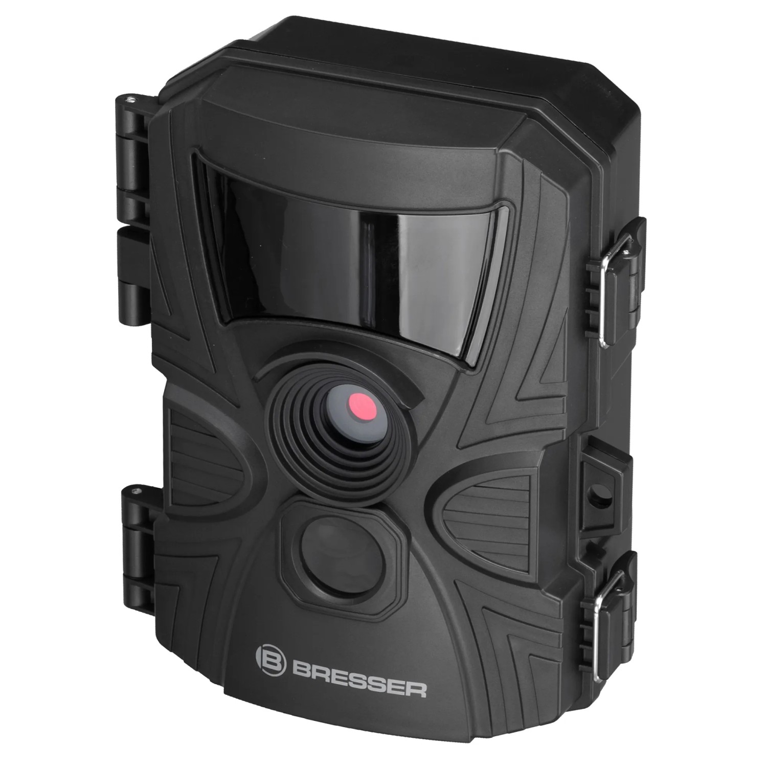 Schwarze Bresser Wildkamera zur Tierbeobachtung und Überwachung mit Infrarot-LED.