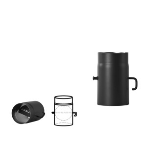 Bertrams Ofenrohr m. Drosselkl. Senotherm® UHT-Hydro Ø 150 mm 2 mm 25 cm Schwarz