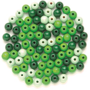 Holzperle Ø 10 mm, 47 Stück Grün-Mix FSC®