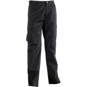 Schwarze Herock Thor Shortleg Arbeitshose mit vielen Taschen und kurzer Beinlänge.