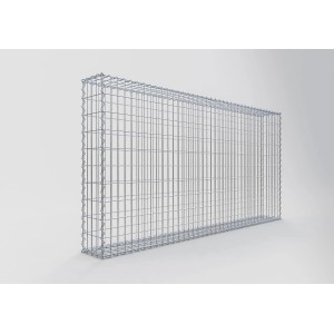 Gabiona Gabionenkorb, 100x200x20 cm, Maschenweite 5x10 cm, Drahtgitter für Einfassungen und Mauersysteme.