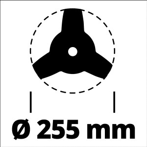 Einhell Grasmesser 255 mm für Sensen, Aufsatz für Rasentrimmer, Detailaufnahme.