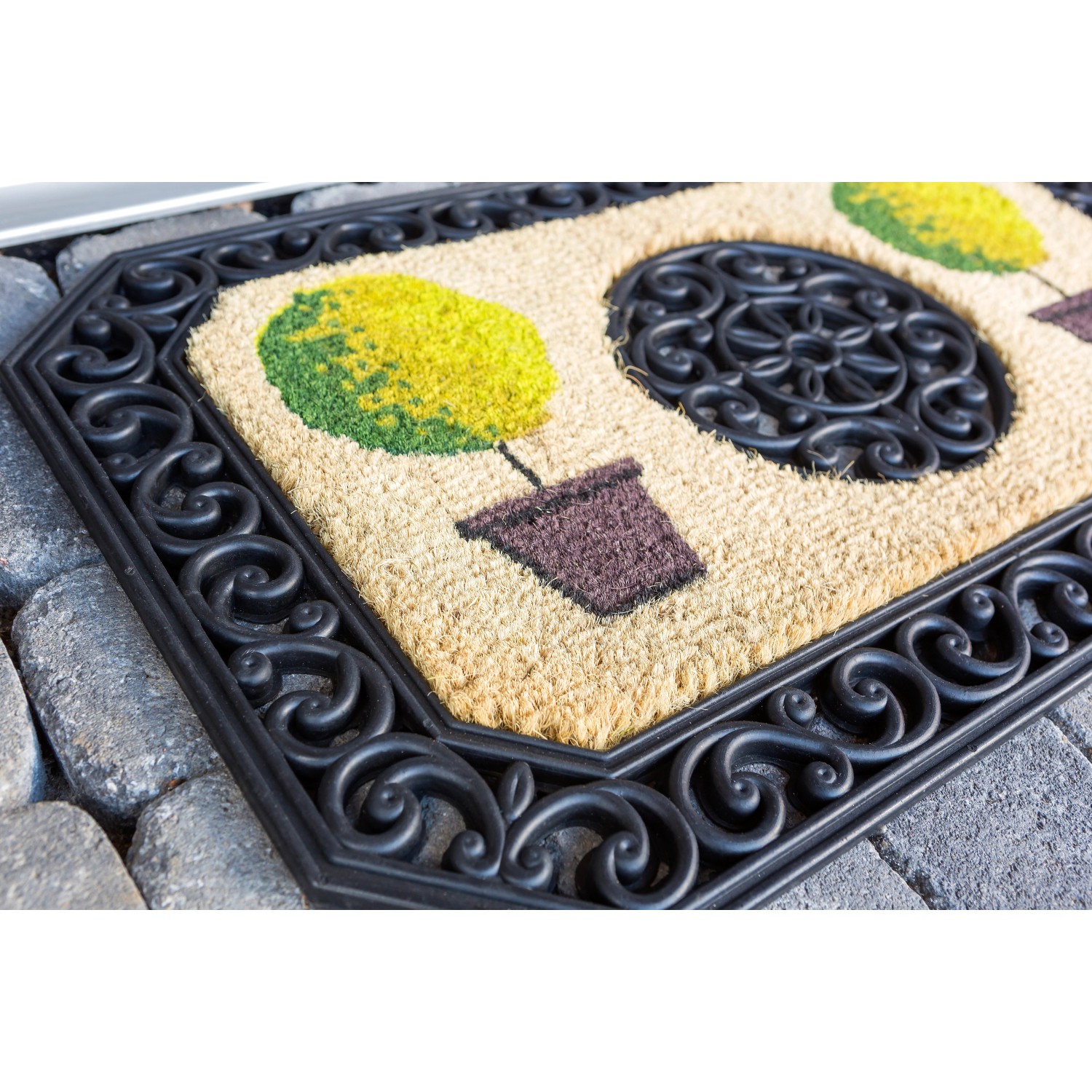 Astra Fußmatte Coco Twin mit Bäumen und Gummirand, 45x75 cm. Fußmatte für den Eingangsbereich.