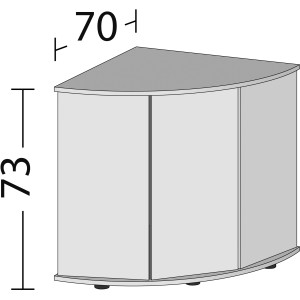 Weißer Juwel Aquariumunterschrank SBX Trigon 190 für Eckaquarien.