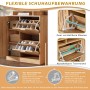 okwish Garderobenset mit Spiegel Schuhbank Haken Flur 140x35x133cm Natur_7