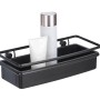Schwarze WENKO Wandablage Molinella mit Duschgel und Creme, Draht-Optik.