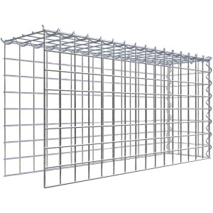 Gabiona Anbaukorb Typ 4, 40x80x20cm, Maschenweite 5x5cm, aus verzinktem Drahtgitter.