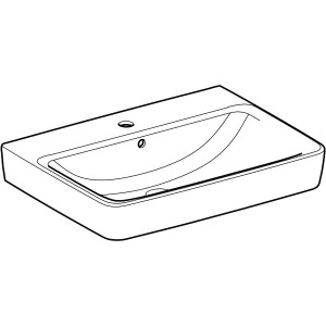 Geberit Renova Plan Waschbecken, 65x48 cm, Weiß, für Waschtischunterschrank geeignet.
