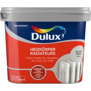 Dose Dulux Heizkörperlack Beton-Grau, satin. Hitzebeständige Farbe für Heizkörper im Innenbereich.