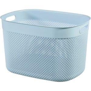 Hellblauer Curver Recycling-Korb Filo XL, 44x33x27 cm, aus Recyclingmaterial für Aufbewahrung.
