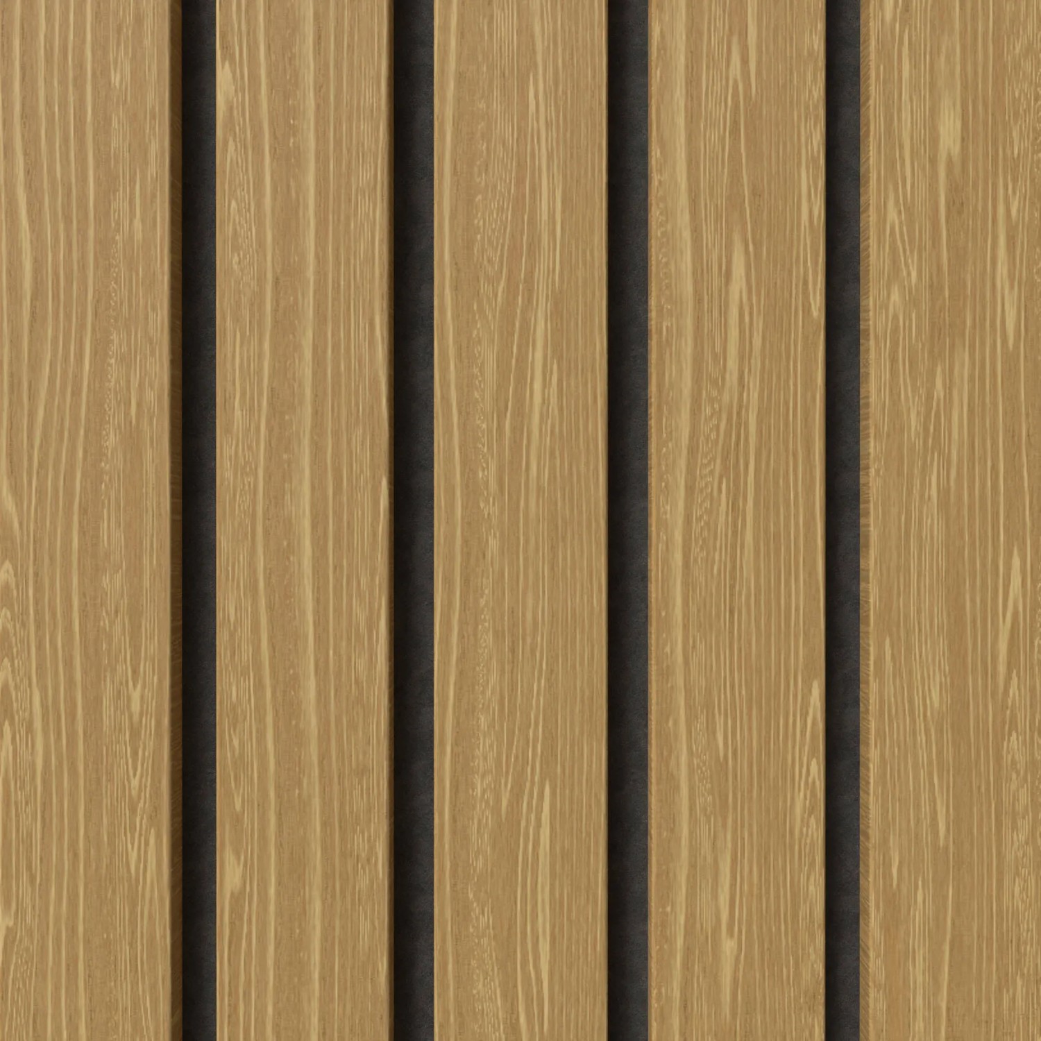 Akustikpaneel Lux Eiche mit schwarzem Filz, 30x240cm, 2er-Set für Schallabsorption.