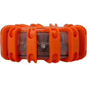 Cartrend LED Warnleuchte, orange, mit verschiedenen Blinkfunktionen und Karabinerhaken.