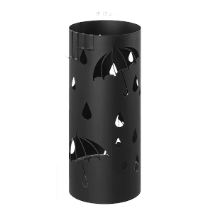 Songmics Schirmständer Patsy Rund Metall Schwarz