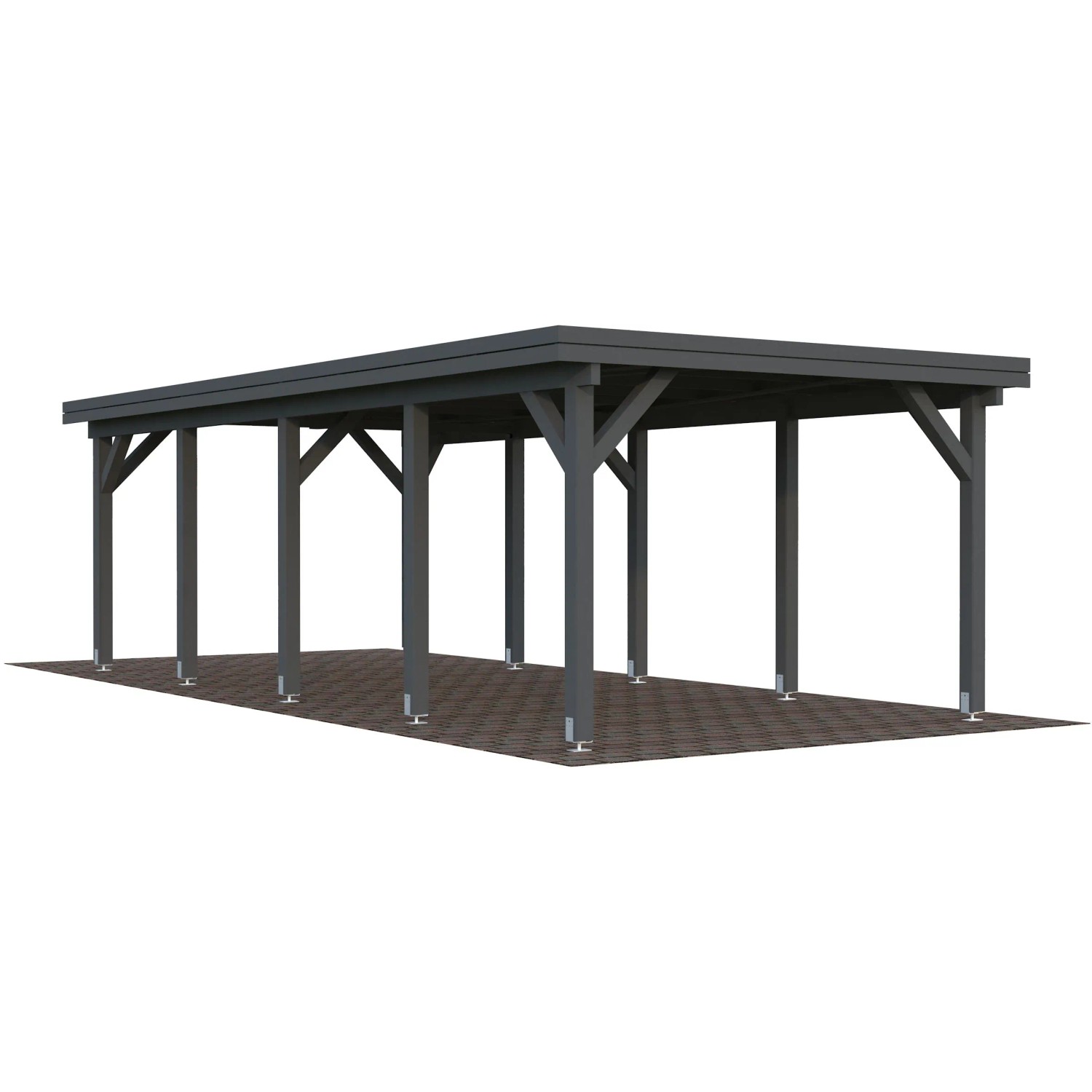 Palmako Carport Karl 315 x 732 cm Lackiert Dunkelgrau FSC®_2