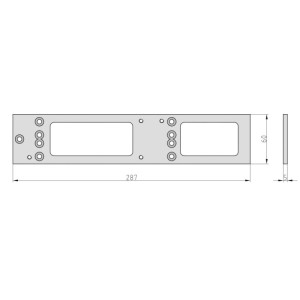 GEZE Montageplatte, optional für Türschließer TS2000V, TS 4000 & TS 5000, weiß, Abmessungen sichtbar.