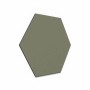Designpaneel Hexagon Lino Olive Clear, MDF schwarz, 50x50cm. Akustikpaneel für Wand- und Deckendekoration.