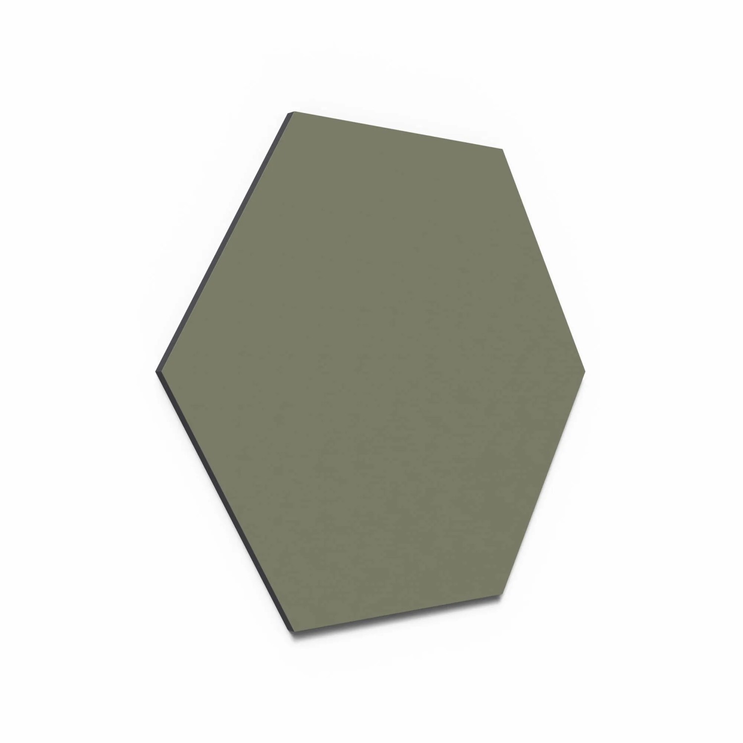 Designpaneel Hexagon Lino Olive Clear, MDF schwarz, 50x50cm. Akustikpaneel für Wand- und Deckendekoration.