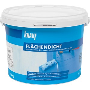 Knauf Flächendicht 10kg im Eimer, gebrauchsfertige Flüssigabdichtung für Bad und Dusche.