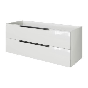 Pelipal Waschbeckenunterschrank Quantum 07, schneeweiß glänzend, 120 cm breit mit 2 Auszügen.