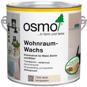 Dose Osmo Wohnraum-Wachs Weiß transparent 2,5L für Holz im Innenbereich.