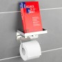 Wenko Toilettenpapierhalter Edelstahl mit Ablage für Feuchttücher oder Deko.