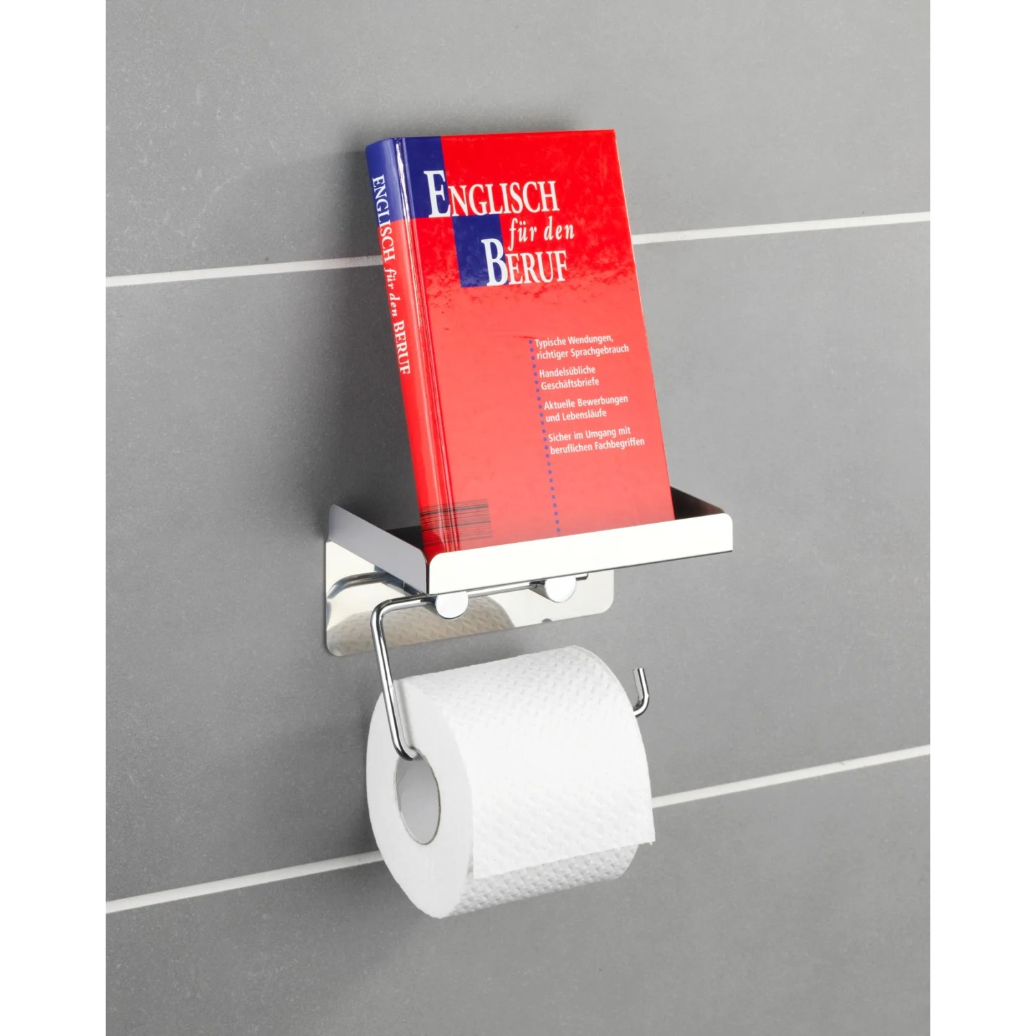 Wenko Toilettenpapierhalter Edelstahl mit Ablage für Feuchttücher oder Deko.