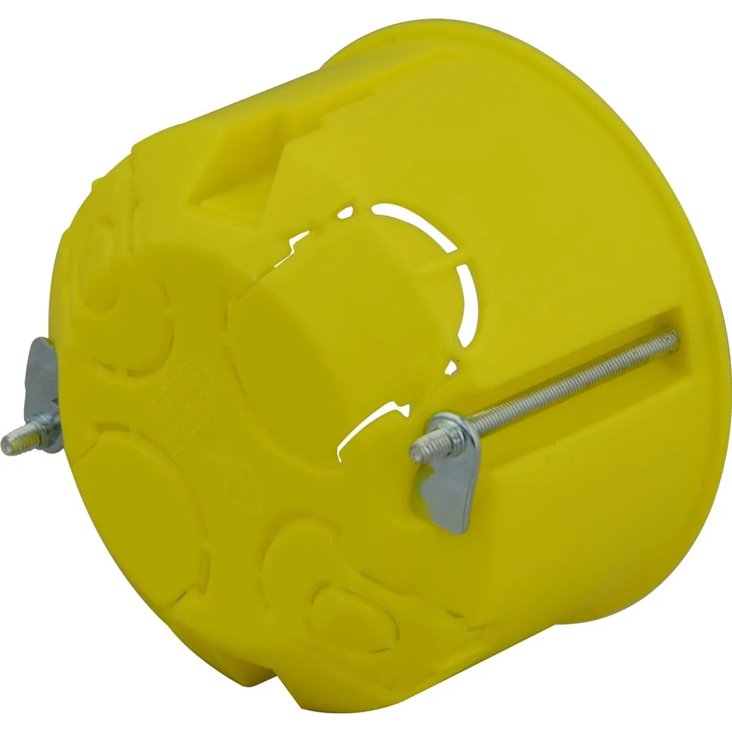 Gelbe Hohlwanddose Pro, 1-fach, Ø 68 mm x 45 mm, für Elektroinstallation in Hohlwänden.
