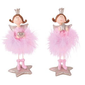 Deko-Figur Engel Polyesterharz Herz oder Stern