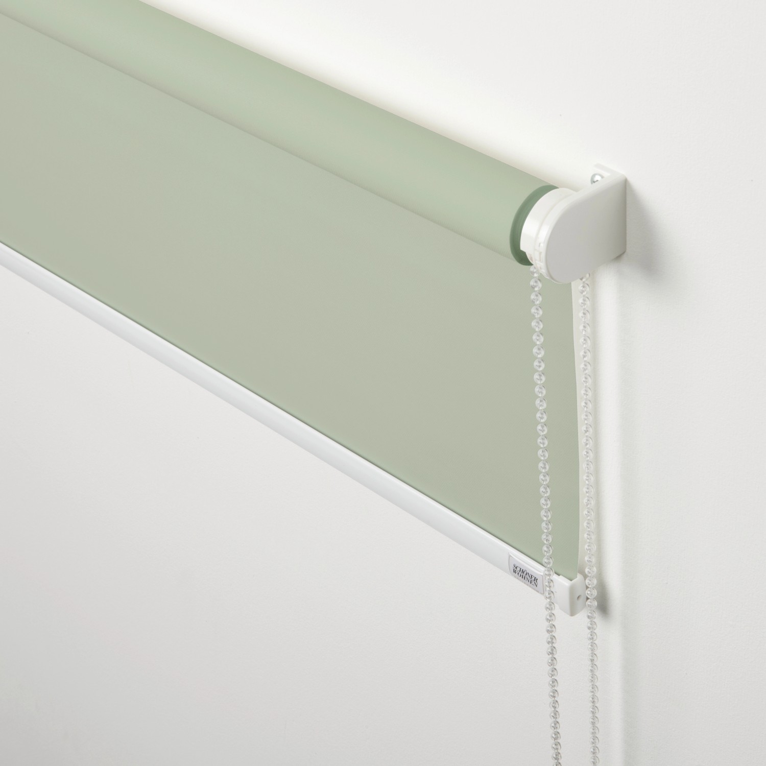 Schöner Wohnen Tageslicht-Rollo Tizia, 45x150 cm, Grün, mit Seitenzug und transparenter Kugelkette.