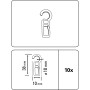 Gardinia Faltenlegehaken Lugano, 10er-Pack, glasklar, für Stilgarnituren. Detailzeichnung mit Maßen.