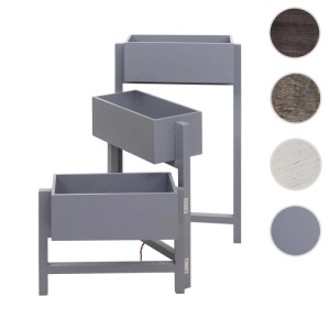 Weißes MCW Wandregal K77, 50x35x17cm mit 3 Körben für Pflanzen.