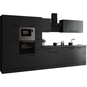 Respekta Küchenzeile Oliver 370 cm Grau Matt