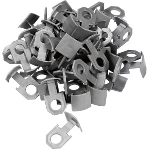 Graue LUX Nivellierhilfe Clips (400 Stk.) für 1,5 mm Fugenbreite zum Fliesen verlegen.