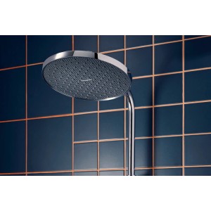 Hansgrohe Activera Duschsystem mit Regendusche und Thermostat in Chrom.