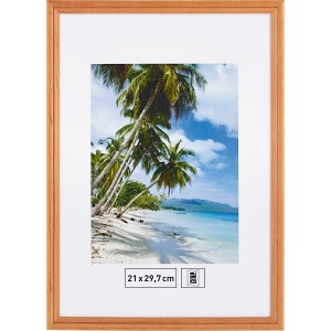 Holzbilderrahmen in Nussbaum, gerillt, für Fotos im Format 21x29,7 cm. Dekorativer Bilderrahmen.