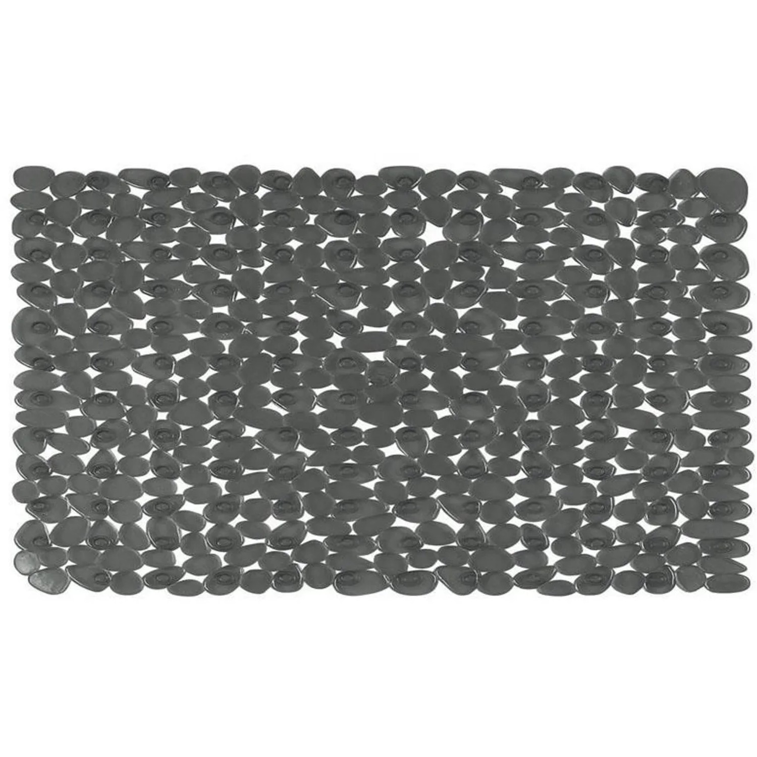 Anthrazitfarbene Spirella Wanneneinlage Riverstone, 75x36 cm, in Steinoptik für sicheren Halt in der Badewanne.