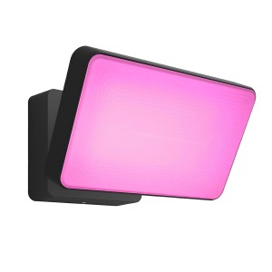 Philips Hue Discover LED-Wandleuchte mit Farbwechsel, pinkes Licht.